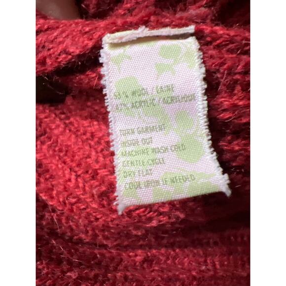 VTG Free People Cardigan Sweater Full Zip Sleeve Zipper Pocket Red Womens Size M - Picture 7 of 9